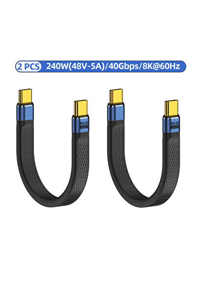 choice2 2x 240W-CG-CG-13cm USB4 Type-C كابل قصير 40 جيجابت في الثانية 240 واط...