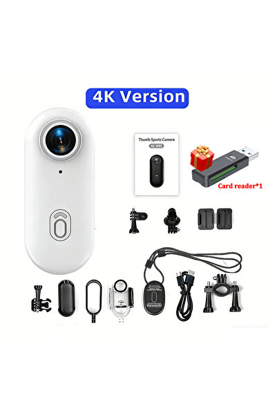 choice2 64GB 4K-White Mini 4K Pocket Magnetic POV Vlog Cam Portable Body Ches...