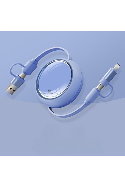 Choice1 1m Blue 100W Retractable USB Type C Cable Fast Charging USB A To Type...