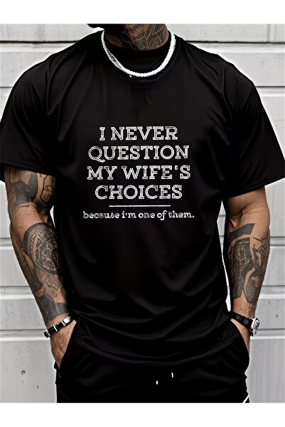 01THEONE Trendy Men's Casual T-Shirt Featuring a Hilarious Wife Quote Ideal f...