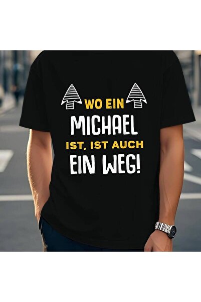 KYMC07 تي شيرت رجالي بطباعة مقتبسات ألمانية مضحكة - "Wo Michael Ist Ein Weg" ...