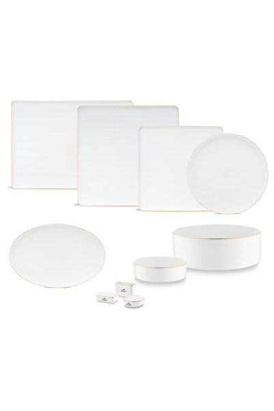 Jumbo Simple 59 Parça 12 Kişilik Yemek Takımı Gold