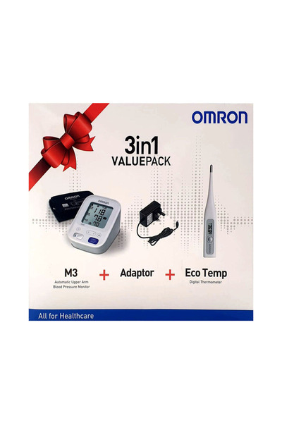 Omron M3 Bpm + Adaptor + Eco Tem Thermo Meter