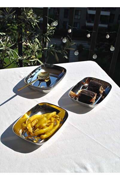Qualitev 6-Piece Stainless Steel Cornered Kayak Appetizer Bowl 18 cm Mini Ser...