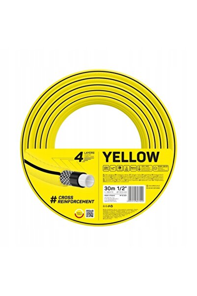 Cellfast Furtun de grădină galben, 4 straturi, 20 bar, 1/2, 30m