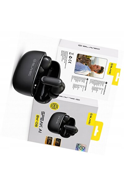 Blavec Căști traducătoare negre TWS BW-08 cu traducere AI pentru Realme GT 7