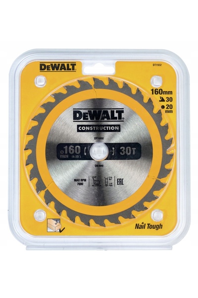Dewalt DT1931 PILARSKA Lamă de ferăstrău pentru lemn 160mm 18T