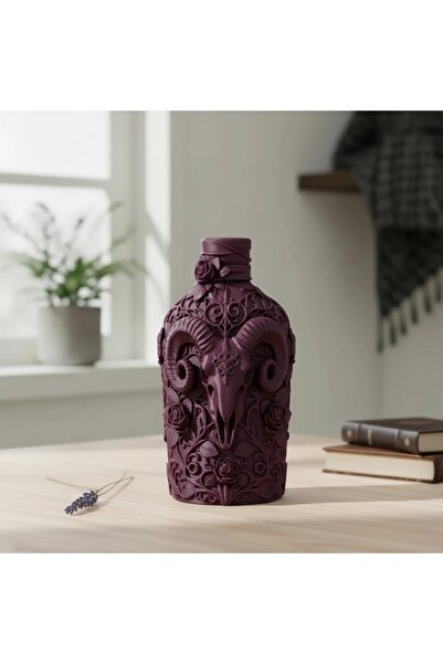 OEM Detailed 3D Printed Ram Skull Decorative Container