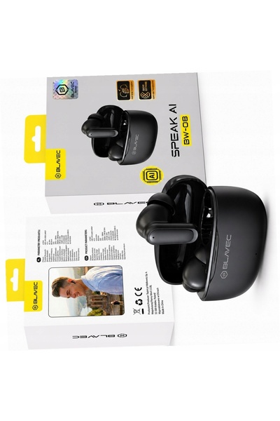 Blavec Căști TWS BW-08 traducător AI negre în timp real pentru Motorola Moto G15