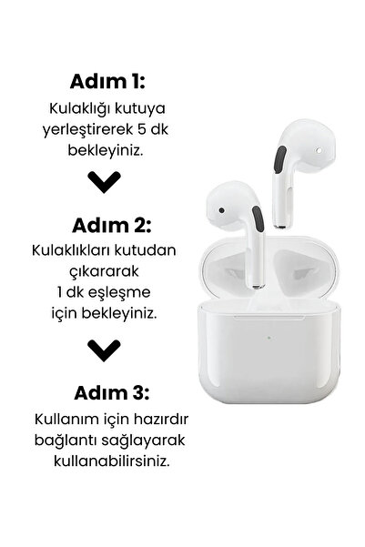 WUNİT PRO S+ Kablosuz Bluetooth Kulaklık Bluetooth 5.3 iOS Android Uyumlu HD Stereo Ses Dokunmatik