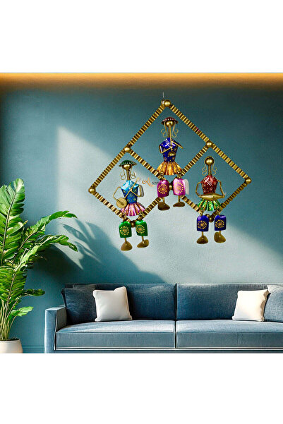Al Athar Arts Handcrafted Metal Musician Doll Wall Panel – Colorful Iron Wall...