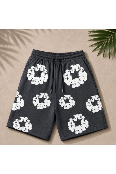 Ryam Mooda Oversize Shorts - 3D Puff Fluffy Floral Printed Cotton Shorts