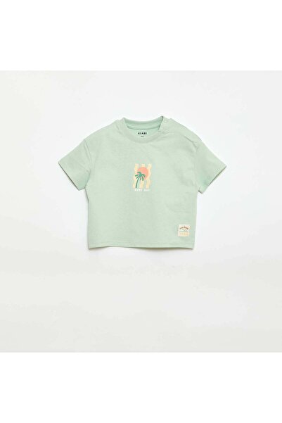 KIABI Printed Short-Sleeved T-Shirt GREEN