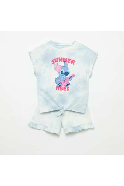 KIABI Disney Ruffled Shorts and T-shirt Set BLUE