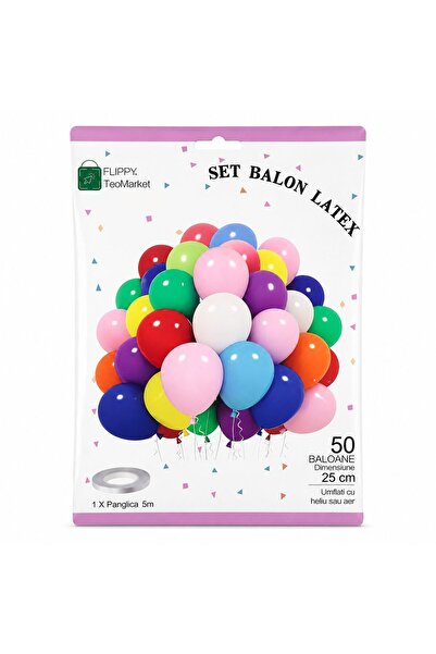 DARA Top Bottom Set of 50 Latex Balloons, DARA, Party Model, 25 cm, Multicolo...