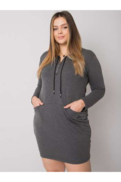 Relevance Women's Dress, RELEVANCE, Cotton, Straight dress, Dark gray, model ...