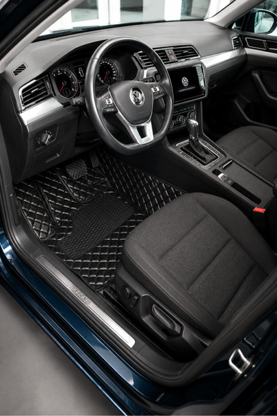 PASPASGRAFT Volkswagen Tayron Siyah Üzeri Gri Dikiş 8D Diamond Premium Kaymaz...