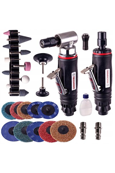 TC Technic Polizor Pneumatic 2x Unghiular Drept cu Tijă, Discuri 50 75