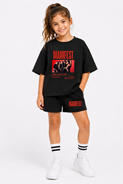fasardi Manifest Girls M6Nifestgirls Printed Oversize 100% Cotton T-Shirt Sho...