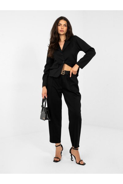 Italy Moda Γυναικεία Παντελόνια, ITALY MODA, Βισκόζη, Κομψό, Μαύρο, μοντέλο I...