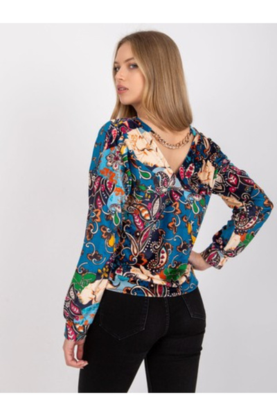 Italy Moda Bluza Dama, ITALY MODA, Poliester, Maneca lunga, Albastru inchis, ...