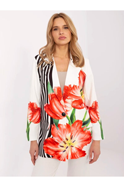 Italy Moda Women's Jacket, ITALY MODA, Viscose, Long Sleeve, Ecru, model DHJ-...