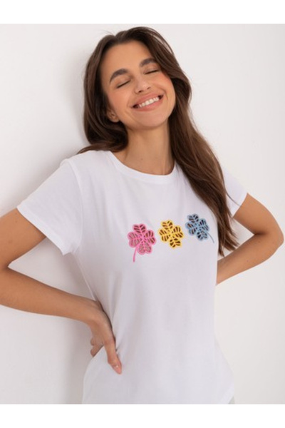 Basic Feel Good Tricou Dama Mini, Decolteu rotund, BASIC FEEL GOOD, Alb Casua...