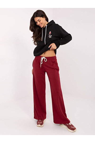 Relevance Pantaloni Trening Dama Larga, Guler inalt, RELEVANCE, Bordo Casual ...