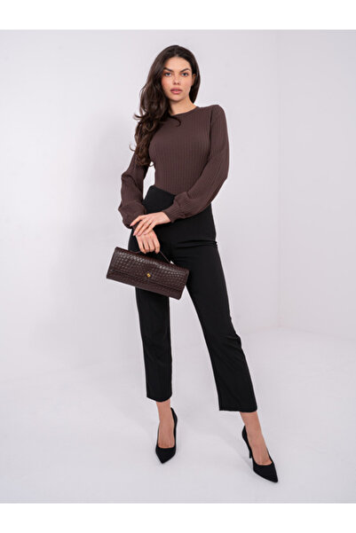 rue parıs Bluza Dama, RUE PARIS, Bumbac, Maneca lunga, Maro inchis, model RV-...