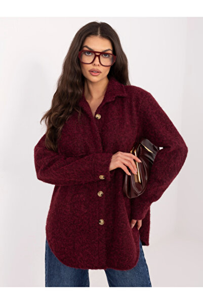 rue parıs Women's Jacket, RUE PARIS, Polyester, Long Sleeve, Bordeaux, model ...