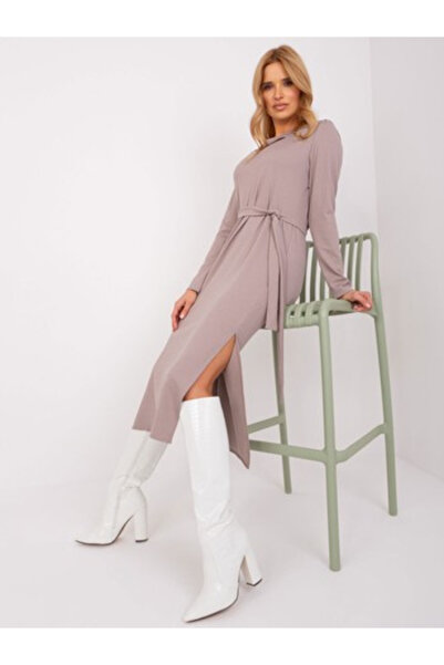 LAKERTA Rochie Dama, LAKERTA, Bumbac, Rochie dreapta, Bej inchis, model LK-SK...