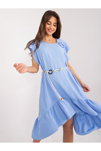 Italy Moda Rochie Dama, ITALY MODA, Poliester, Rochie evazata, Albastru desch...