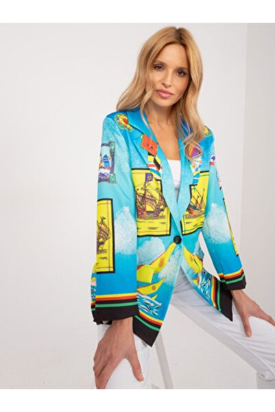 Italy Moda Women's Jacket, ITALY MODA, Polyester, Long Sleeve, Blue, model DH...