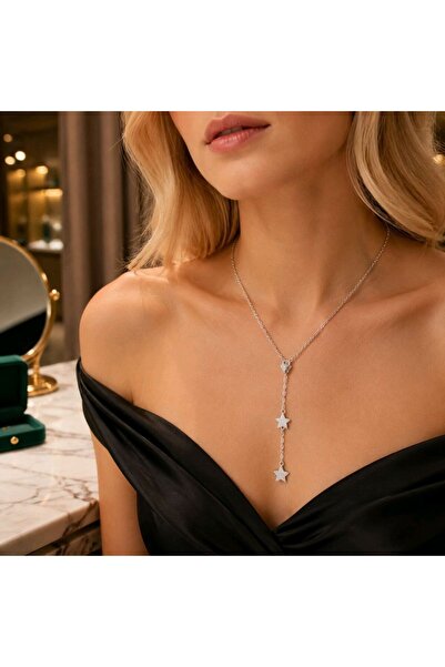 Monalisa Home Luxurious Figured Zircon Stone Y Necklace
