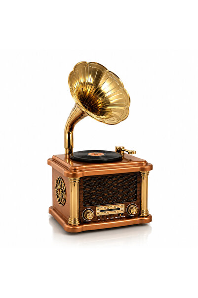 Generic Modern Vintage Gramophone Radio, Rechargeable, with USB and SD Input
