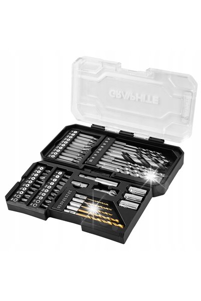 graphite Set de burghie hexagonale pentru metal, lemn, beton, cu capete, 50 b...