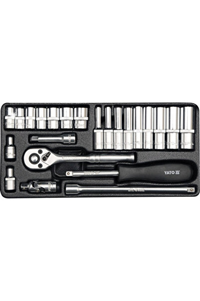 yato Set de scule chei tubulare cu clichet 1/4'' 23 piese. 4-13MM