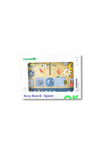 Tooky Toy DREWNIANA Tablă Montessori de manipulare Navă Spațială 3+ cosmos TOOKY