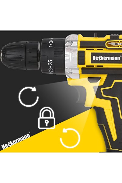 Heckermann Mașină de găurit și înșurubat cu acumulator, 2 acumulatori de 21V ...