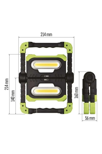Emoshayoga Lampă de lucru EMOS LED 2x COB, 2000 lm cu Powerbank