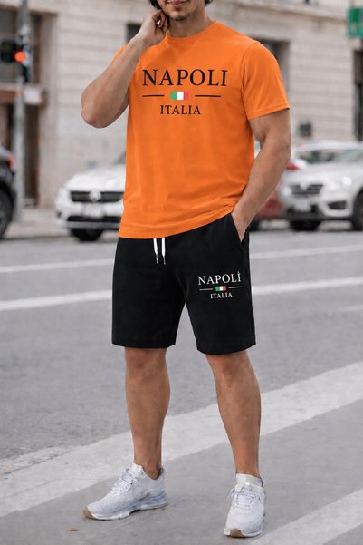 SILATU Unisex Napoli Printed Shorts T-Shirt Set