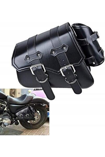 NO BRAND Geantă pentru șa de motocicletă - din piele, impermeabilă