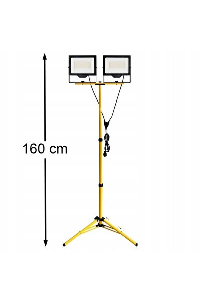 Adviti Proiector de șantier LED halogen, 2x 100W LED, 16000lm, cablu pliabil
