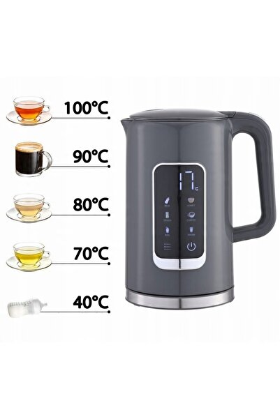 Platinet Fierbător electric KETTLE 1.7L LCD 5 setări de temperatură + cană 450ml
