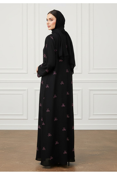 Nukhbaa Classic Black with Pastel Pink accents-893