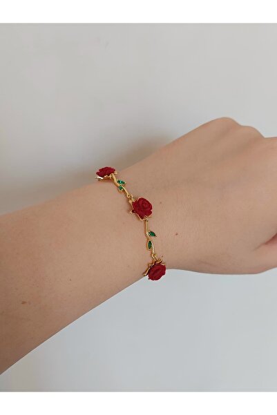 bijoux uniques سوار نسائي من الفولاذ على شكل وردة