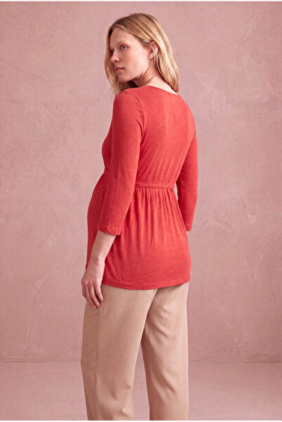 WESTMARK LONDON Maternity Pink Viscose Blend V-Neck Long Sleeve Underbust Gat...