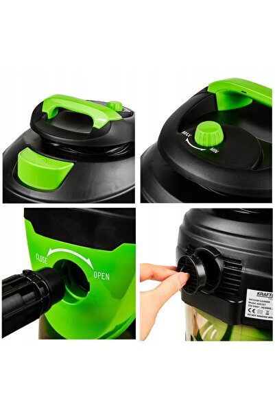 Kraft&dele Aspirator industrial electric uscat și umed cu filtru de apă 15 L ...