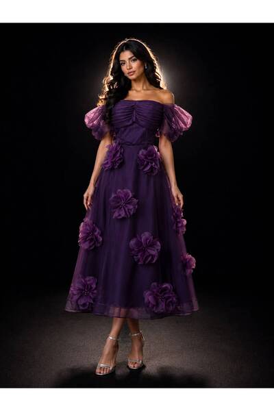 Mally Evening Dress Tulle Rose Laser
