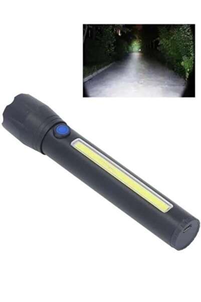 Generic Rechargeable LED Flashlight with Side Light, Super Bright Battery Pow...